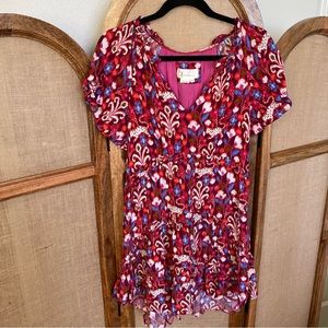 Anthropologie Red Print Dress